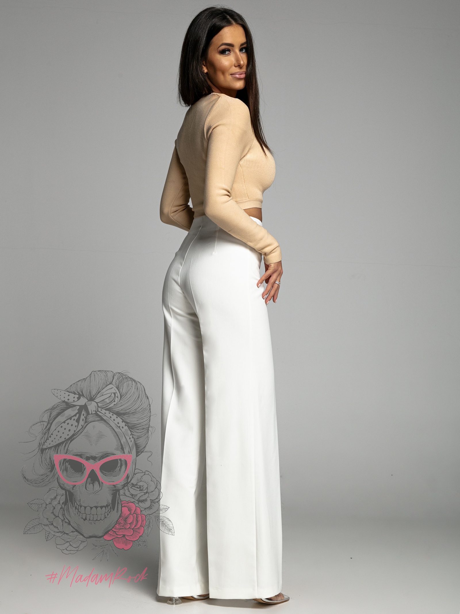 -WYPRZEDANE- Spodnie eleganckie Mefeto białe