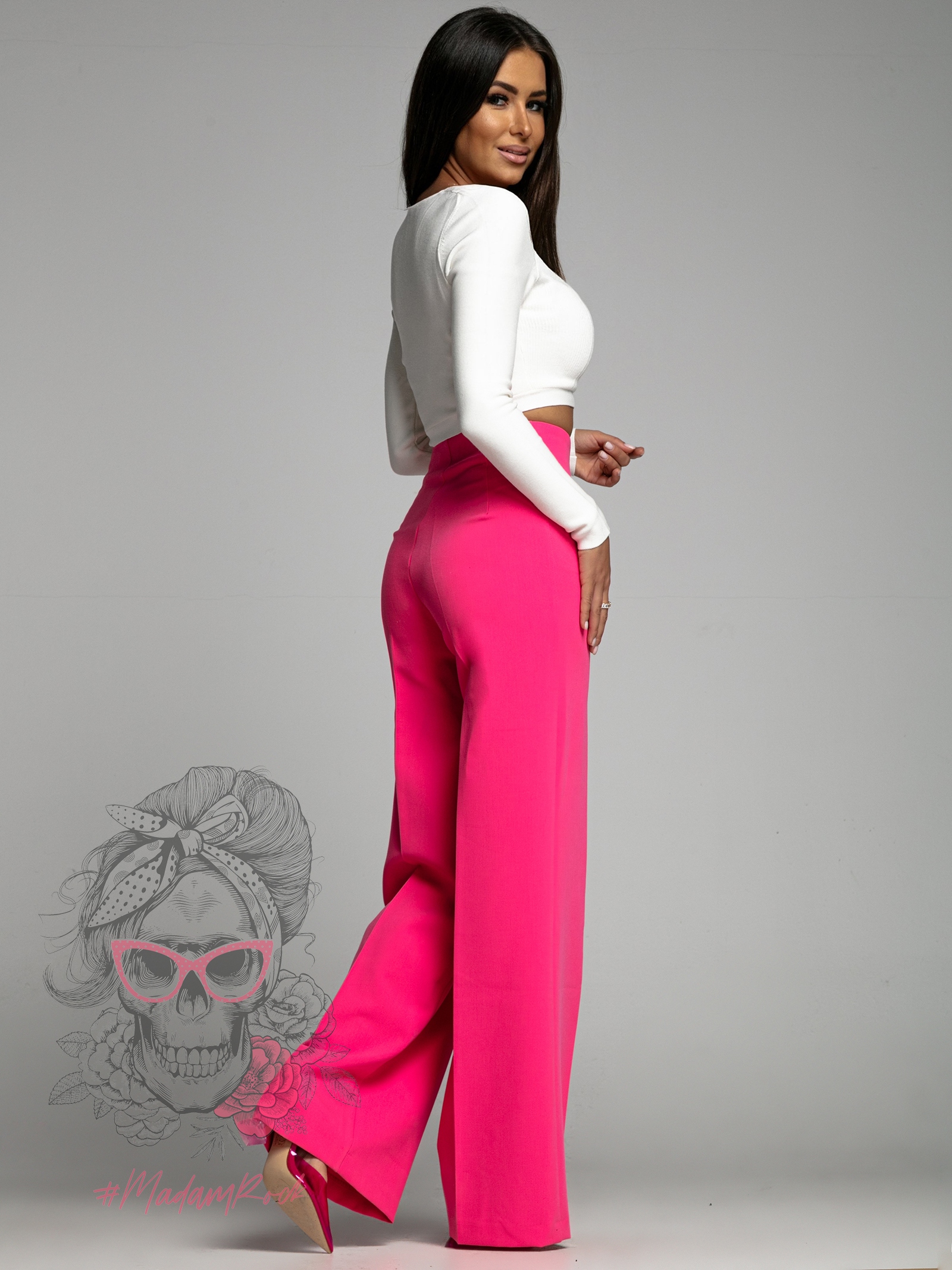 Spodnie eleganckie Mefeto fuksja