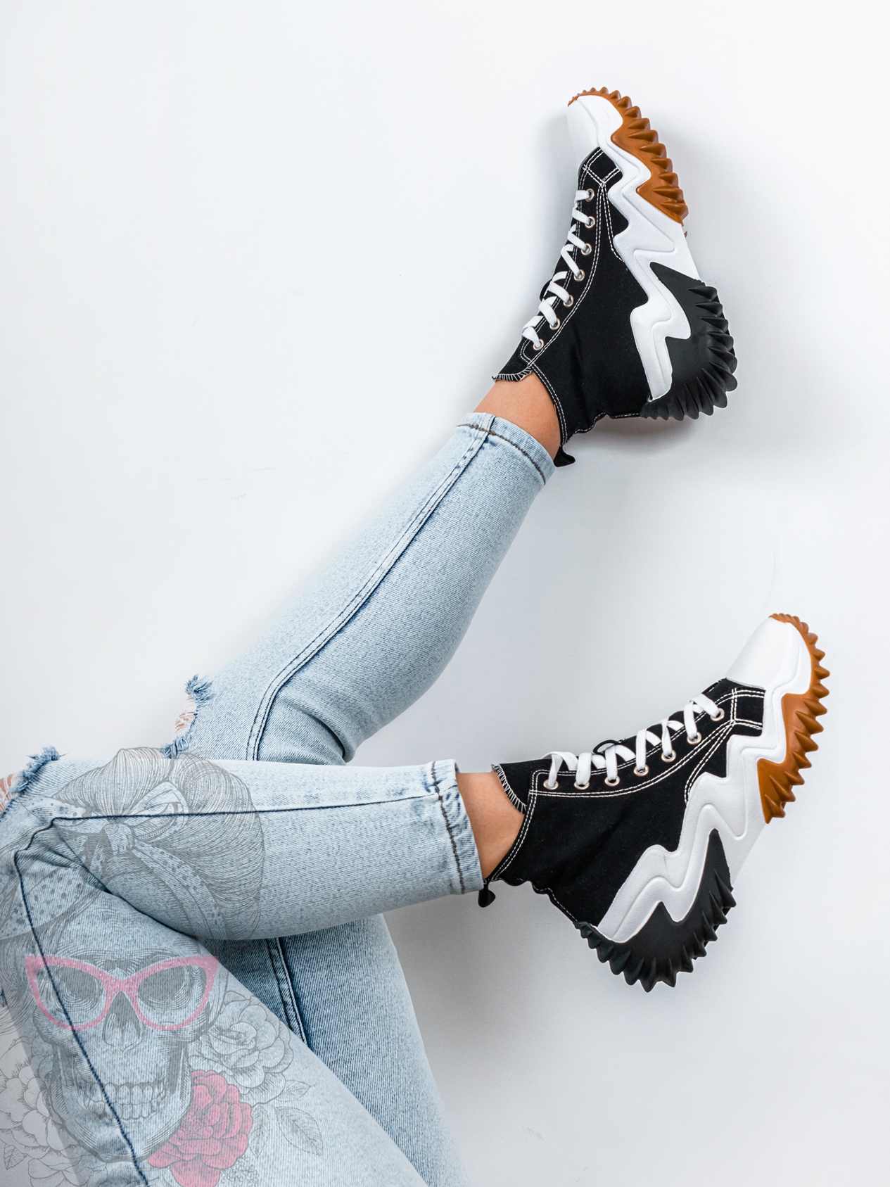 Trampki za kostkę Madam Lefo czarne Trampki za kostkę Madam Lefo czarne