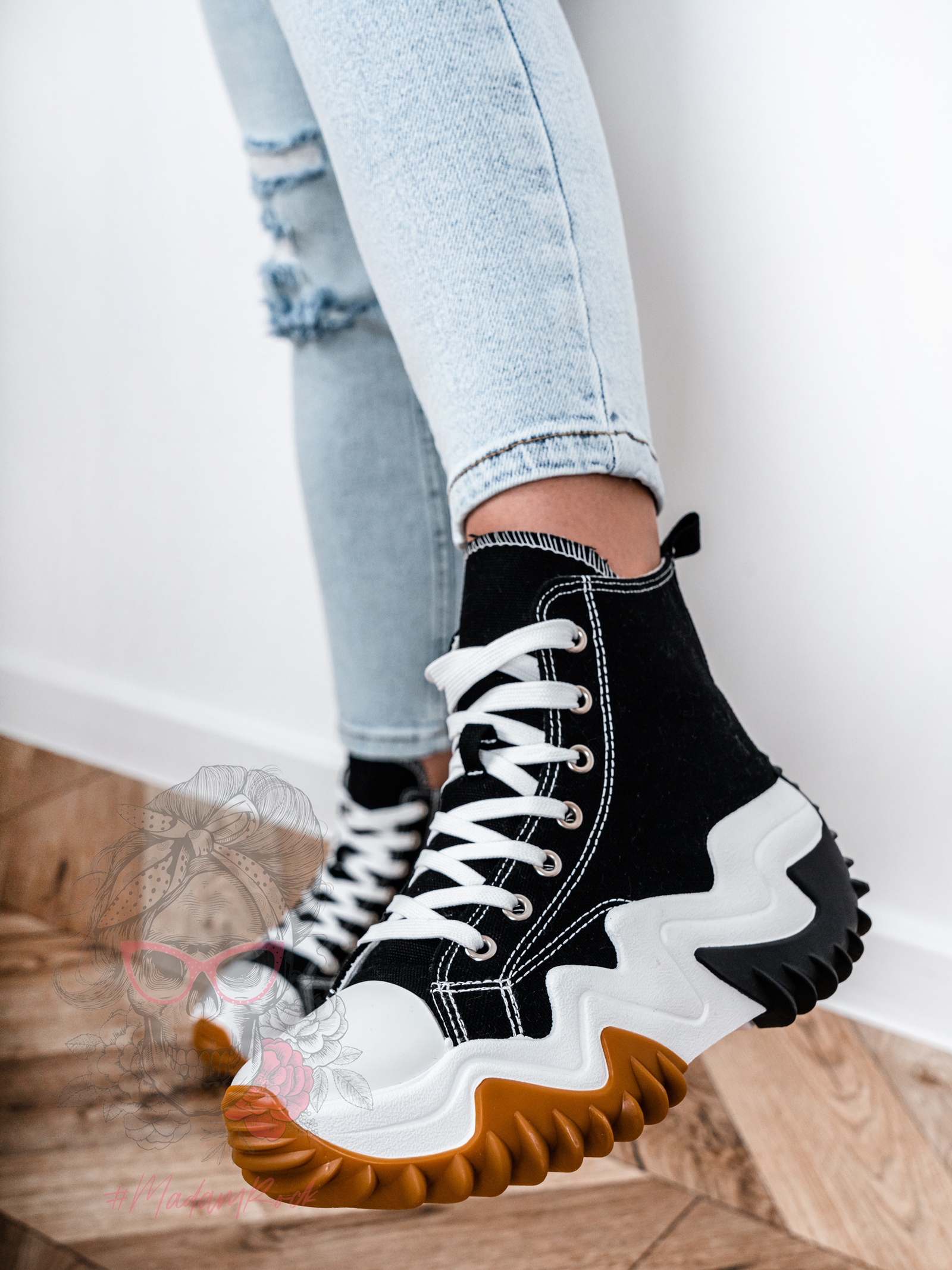 Trampki za kostkę Madam Lefo czarne