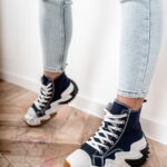 Trampki za kostkę Madam Lefo granatowe