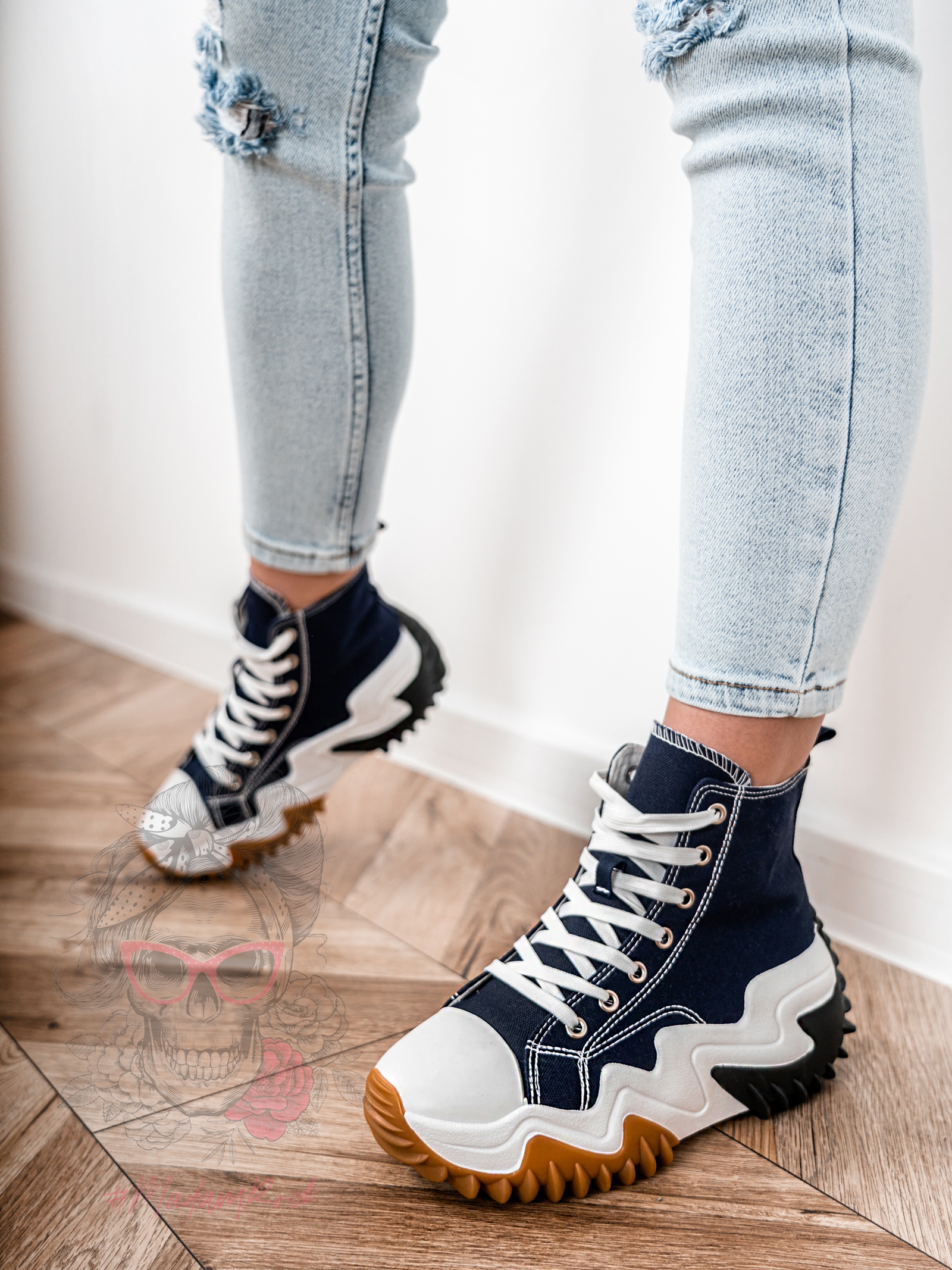 Trampki za kostkę Madam Lefo granatowe Trampki za kostkę Madam Lefo granatowe