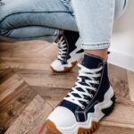 Trampki za kostkę Madam Lefo granatowe