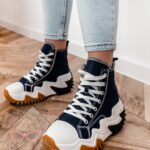 Trampki za kostkę Madam Lefo granatowe