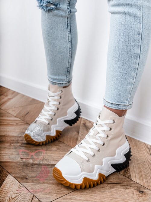 Trampki za kostkę Madam Lefo beżowe