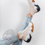 Trampki za kostkę Madam Lefo beżowe