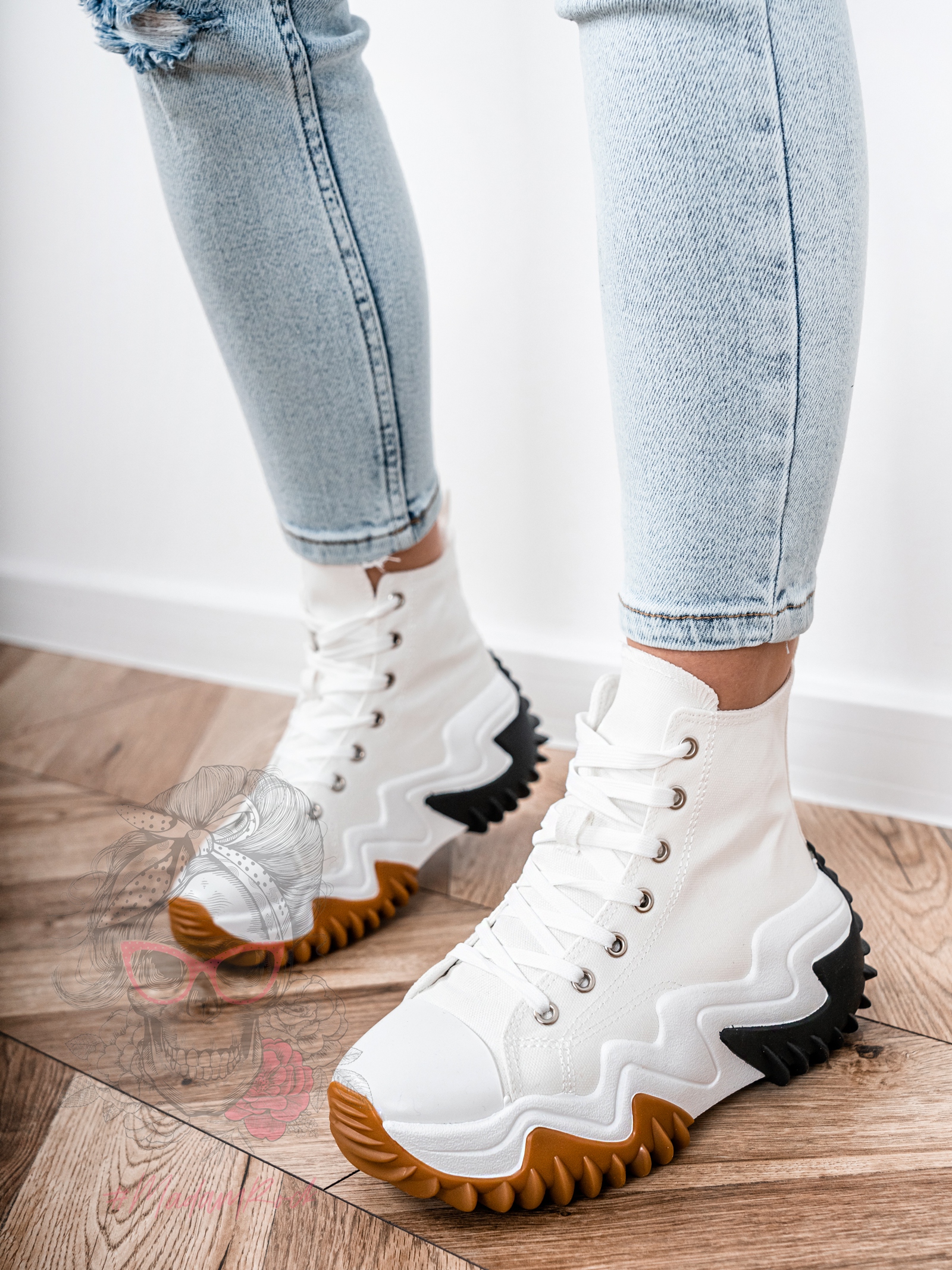 Trampki za kostkę Madam Lefo białe Trampki za kostkę Madam Lefo białe