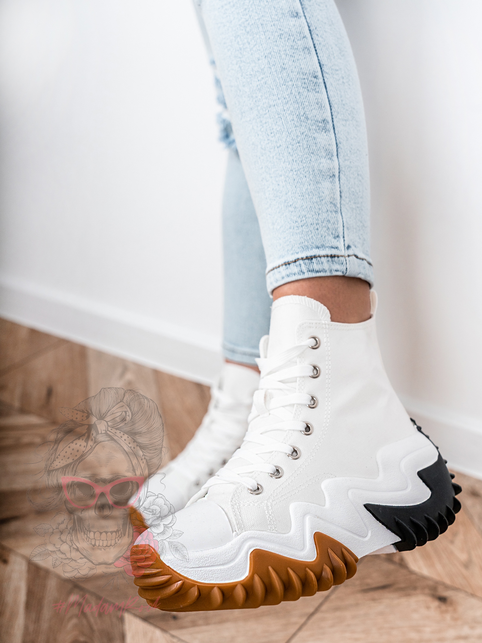 Trampki za kostkę Madam Lefo białe Trampki za kostkę Madam Lefo białe