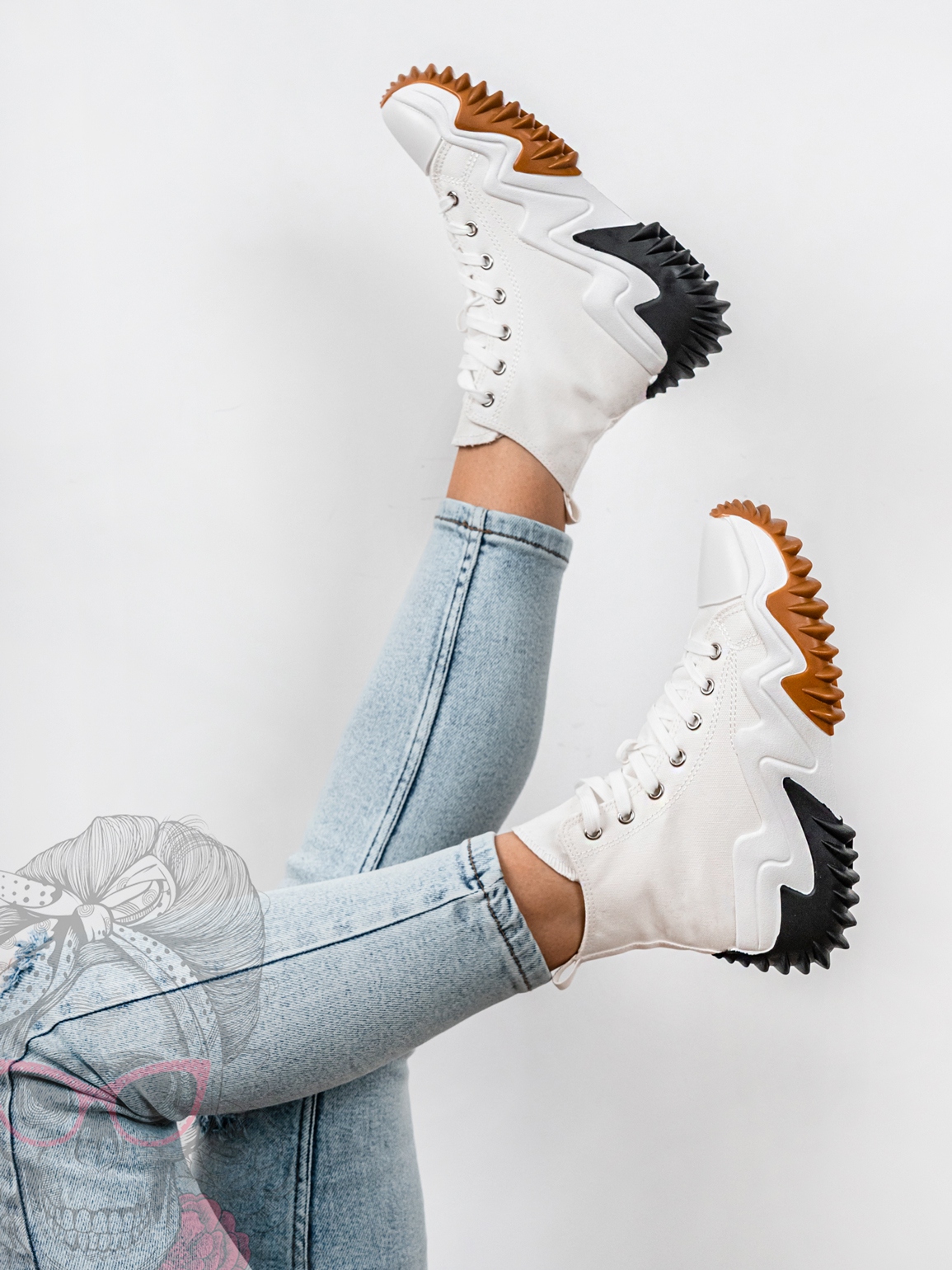 Trampki za kostkę Madam Lefo białe Trampki za kostkę Madam Lefo białe