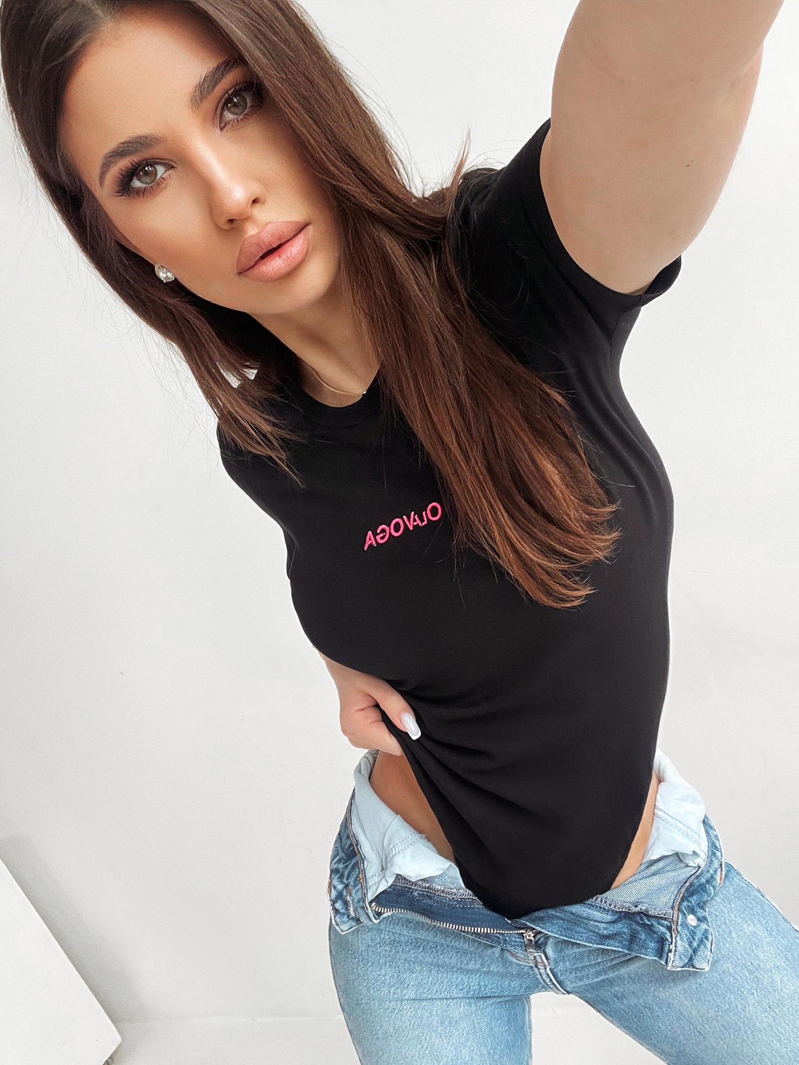 Body bawełniane Loose czarne