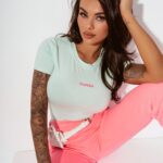 Body bawełniane Loose miętowe