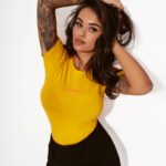 Body bawełniane Loose żółte