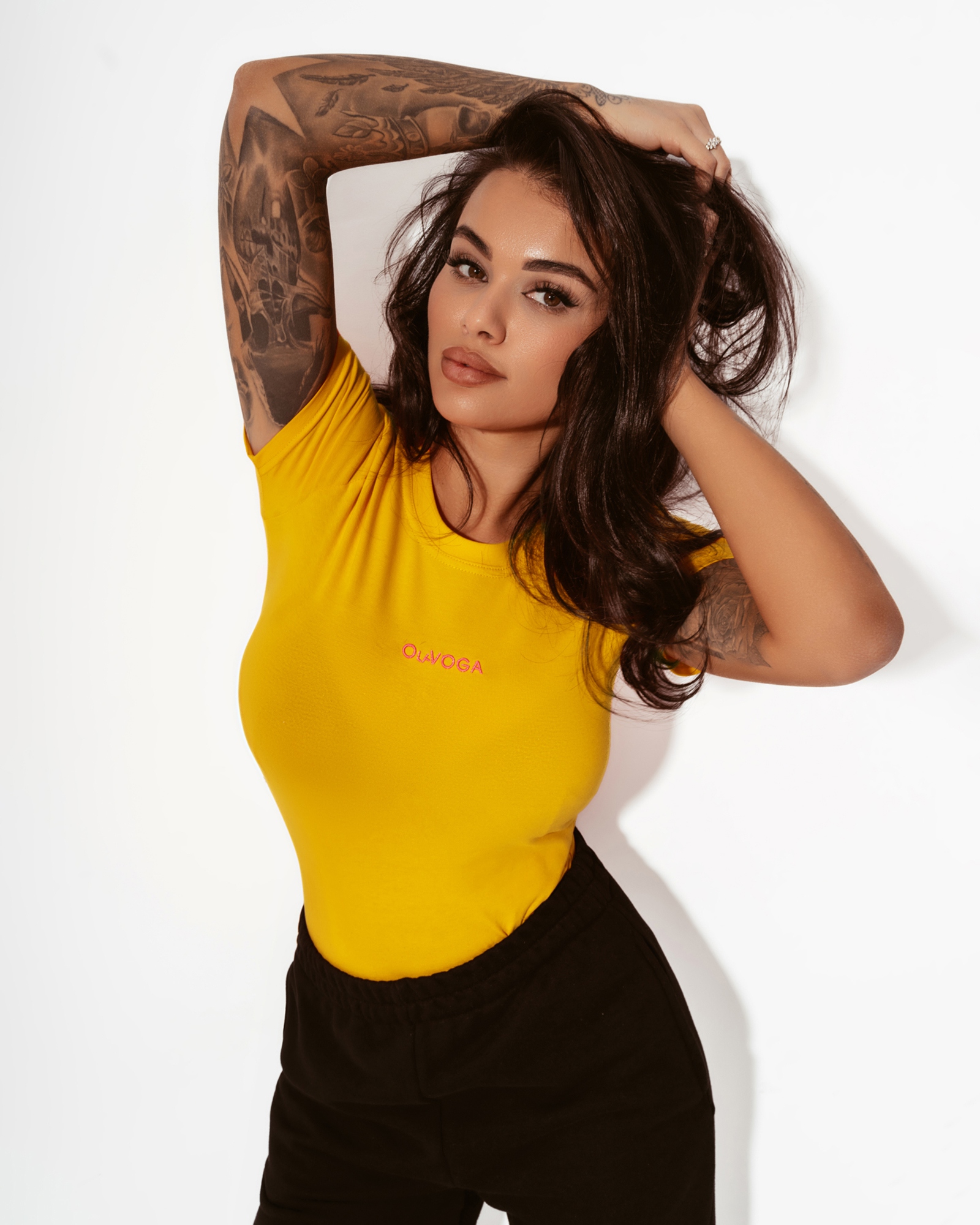 Body bawełniane Loose żółte