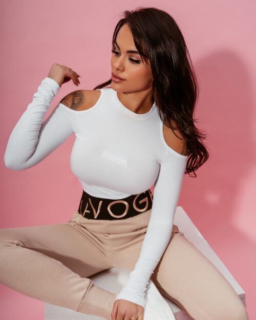 Bluzka z odkrytymi ramionami Neck biała