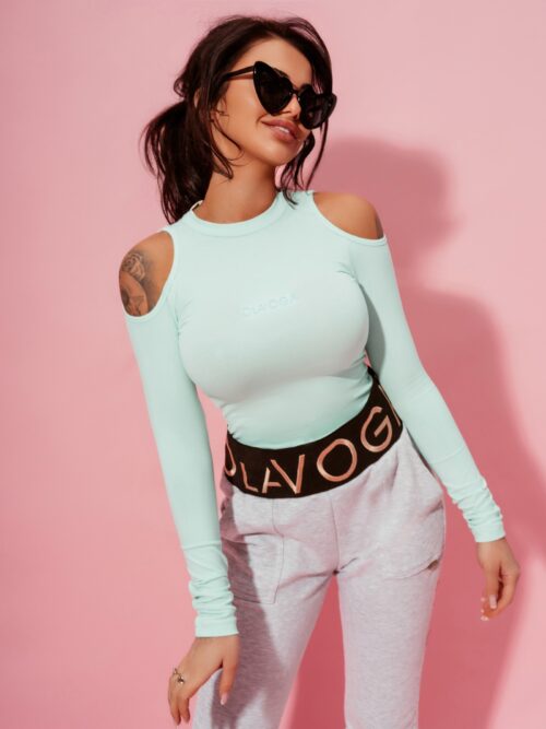 Bluzka z odkrytymi ramionami Neck miętowa