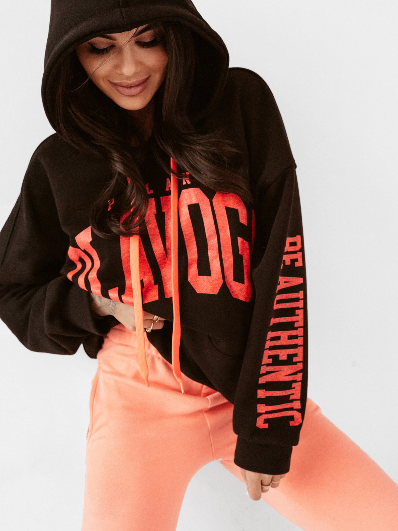 Bluza oversize z kapturem Big Olv czarna