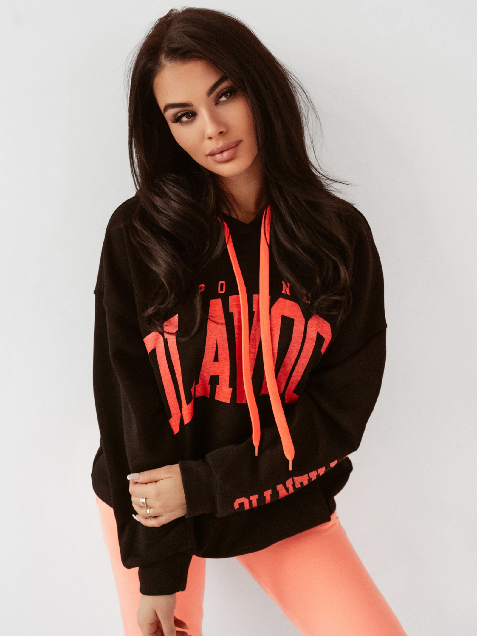 Bluza oversize z kapturem Big Olv czarna