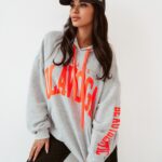 Bluza oversize z kapturem Big Olv szara