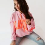 Bluza oversize z kapturem Big Olv pudrowa