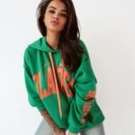 Bluza oversize z kapturem Big Olv zielona