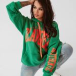 Bluza oversize z kapturem Big Olv zielona