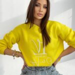 Bluza bawełniana logowana Ciara żółta