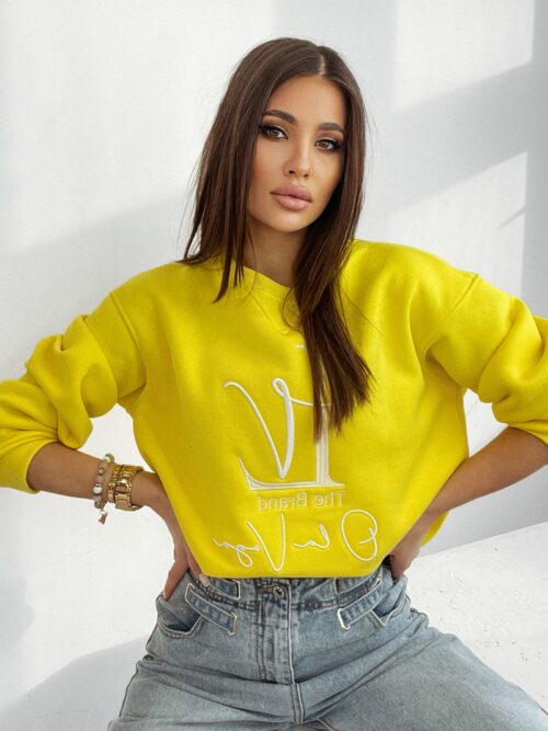 Bluza bawełniana logowana Ciara żółta