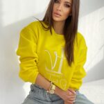 Bluza bawełniana logowana Ciara żółta