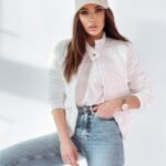 Kurtka pikowana Sara biała