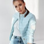 Kurtka pikowana Sara błękitna
