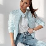 Kurtka pikowana Sara błękitna