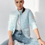 Kurtka pikowana Sara błękitna