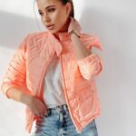 Kurtka pikowana Sara pudrowa