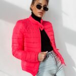 Kurtka pikowana Sara neonowa różowa
