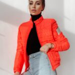 Kurtka pikowana Sara neonowa pomarańczowa