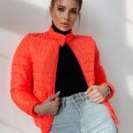 Kurtka pikowana Sara neonowa pomarańczowa