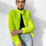 Kurtka pikowana Sara neonowa limonkowa