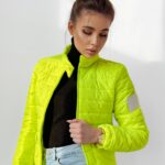 Kurtka pikowana Sara neonowa limonkowa