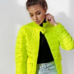 Kurtka pikowana Sara neonowa limonkowa