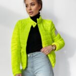 Kurtka pikowana Sara neonowa limonkowa