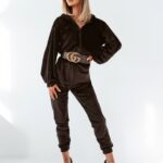 Kombinezon welurowy z kapturem All czarny