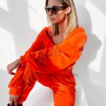 Kombinezon welurowy z kapturem All pomarańczowy