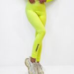 Legginsy z wysokim stanem Lea limonkowe