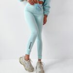 Legginsy z wysokim stanem Lea błękitne