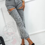 Spodnie jeansowe z wycięciami Sund Grey szare