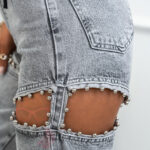 Spodnie jeansowe z wycięciami Sund Grey szare