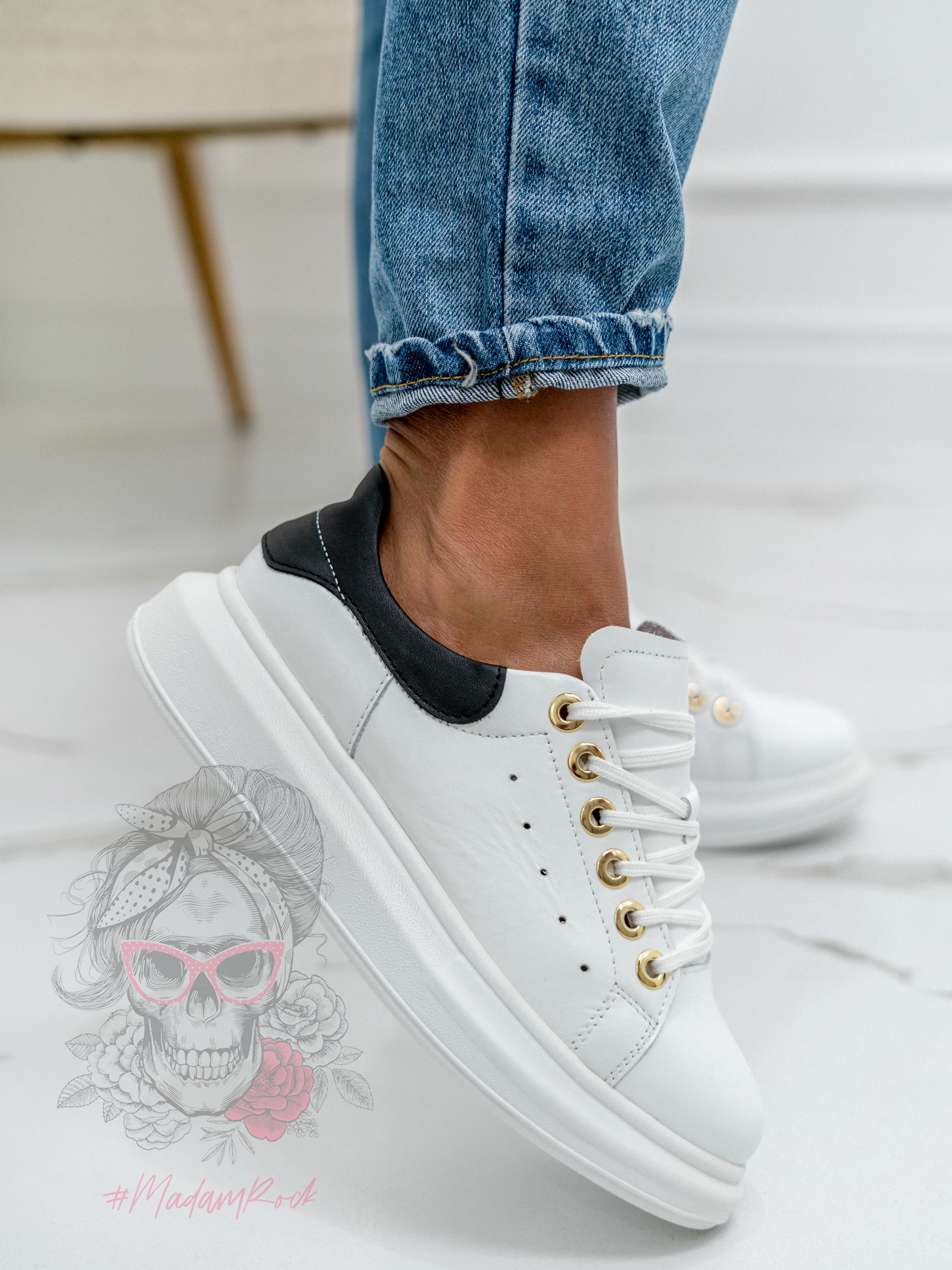 Buty sportowe Casuall Rock biało-czarne