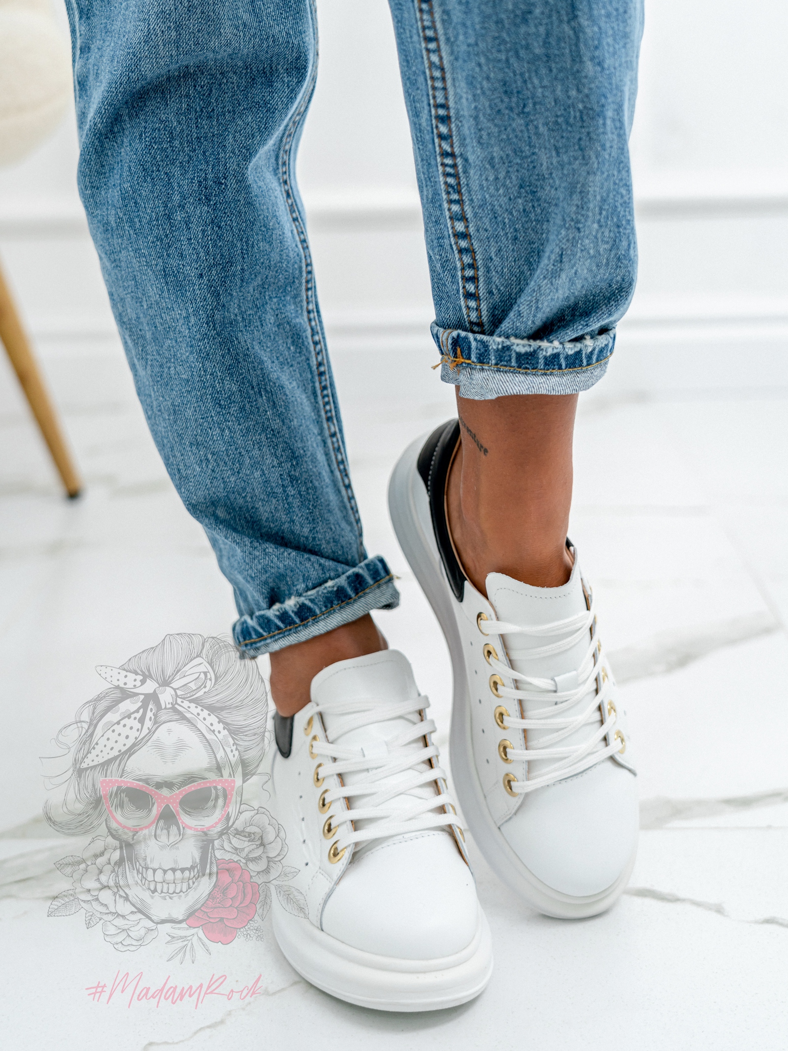 Buty sportowe Casuall Rock biało-czarne