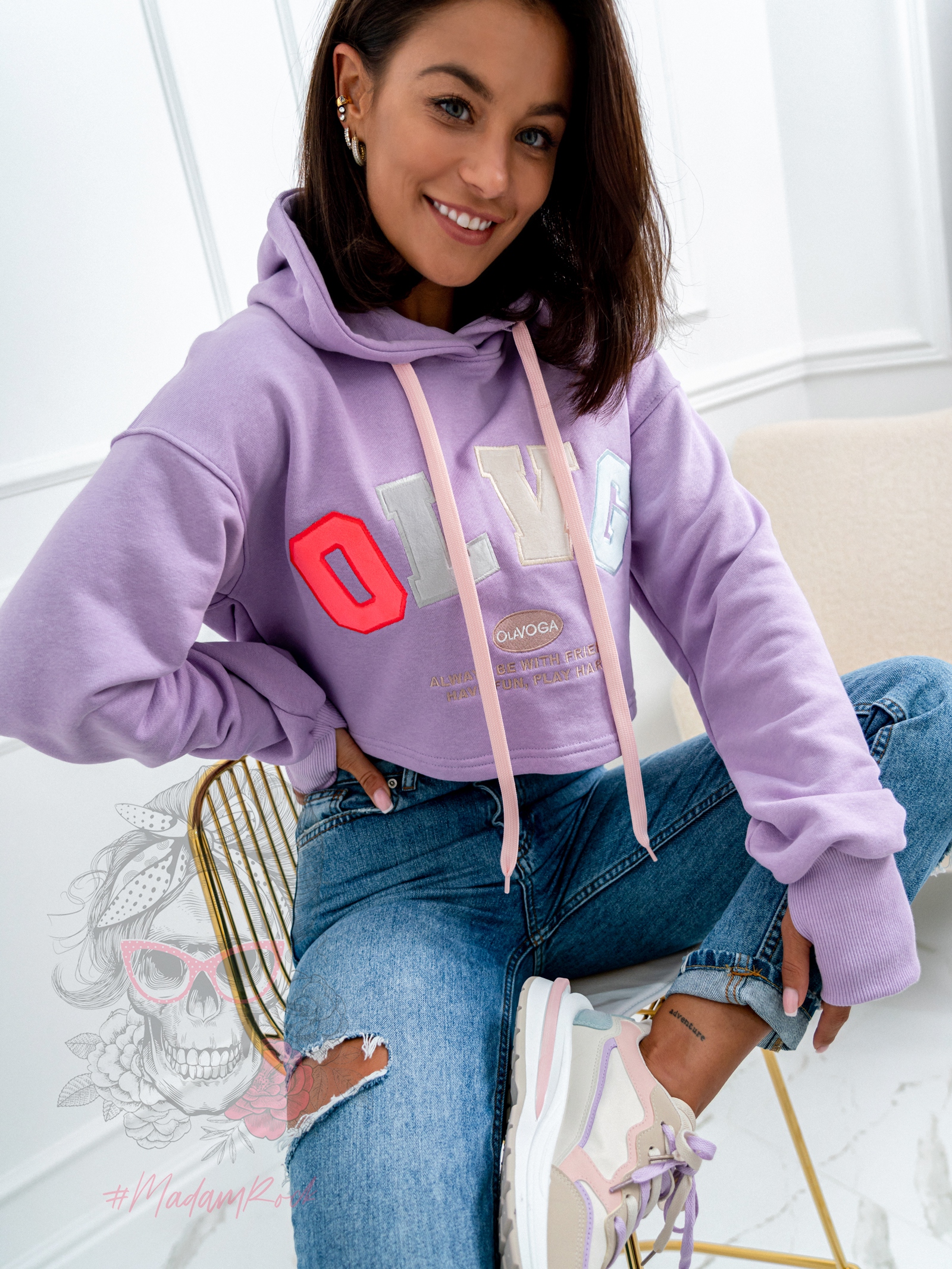 Bluza bawełniana Kimi Ola Voga lila Bluza bawełniana Kimi Ola Voga lila