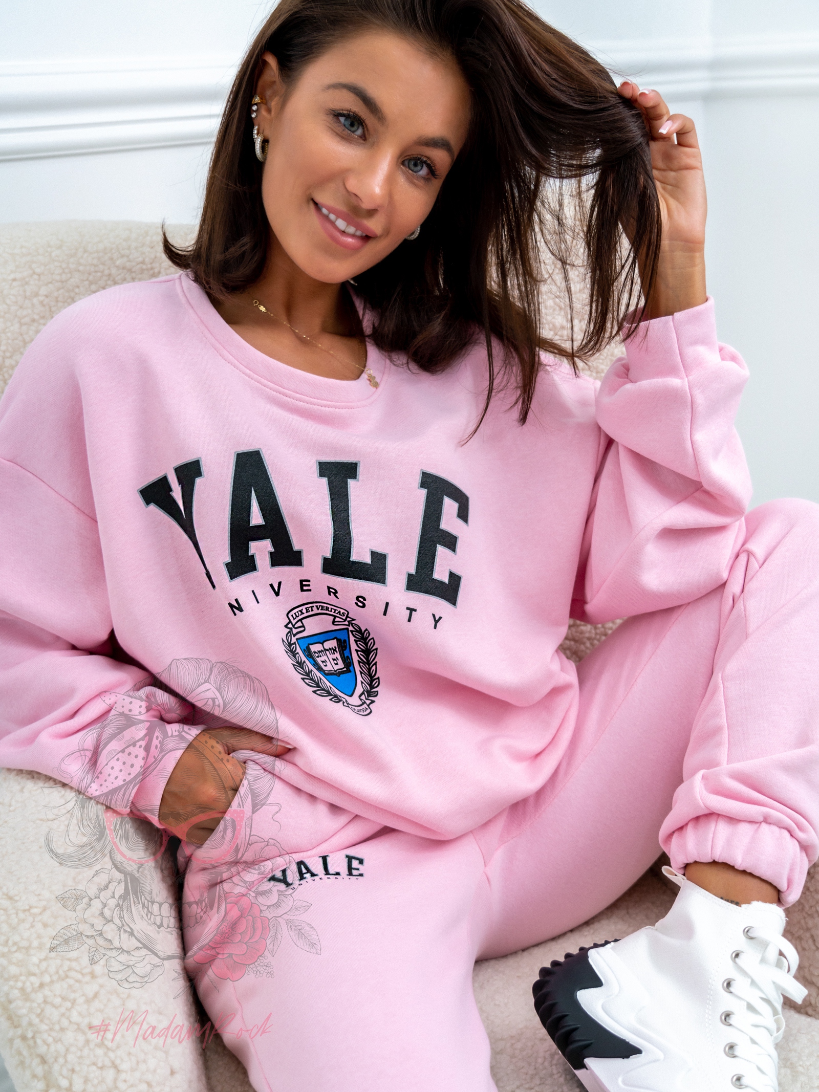 Komplet bawełniany Yale Ola Voga pudrowy